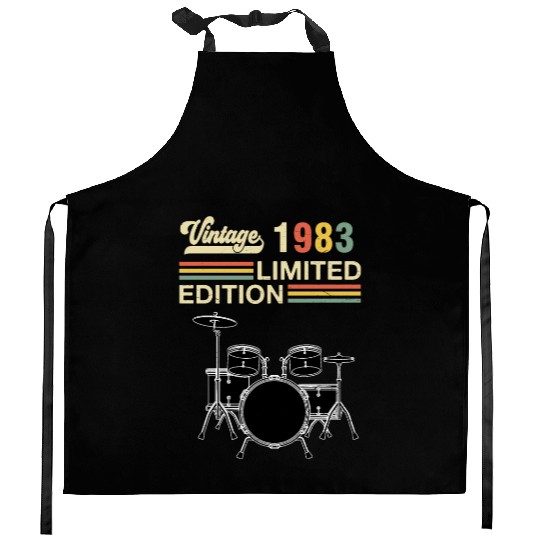 Vintage 1983 Drums 40th Birthday Drummer Kitchen Aprons