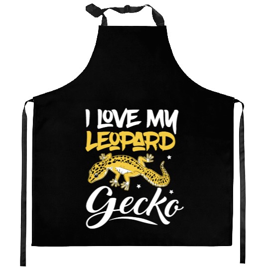 I Love My Leopard Gecko Reptile Lizard Lover Kitchen Aprons