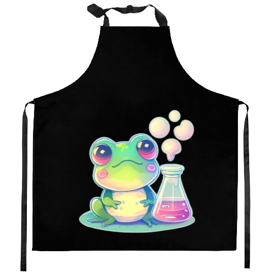 Science Cute Chemistry Nerd Kawaii Frog Animals Ch Kitchen Aprons