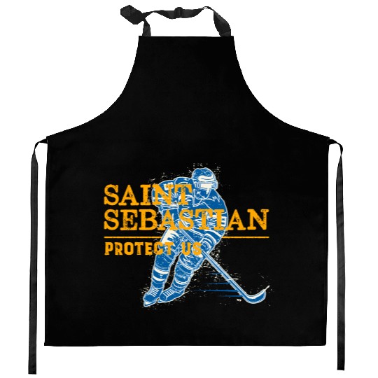 St Sebastian Hockey Patron Saint Of Sports Athlete Kitchen Aprons