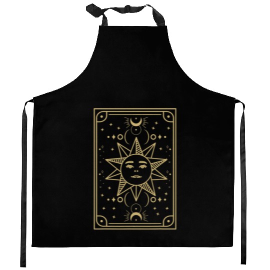 Gothic symbol sun Astrology tarot card Kitchen Aprons