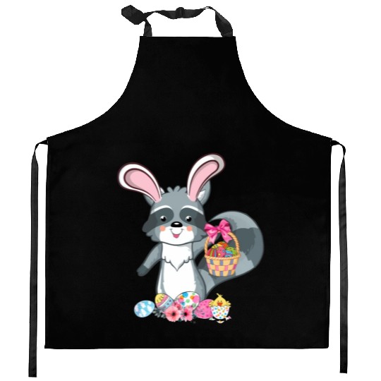 Raccoon Bunny Ears Easter Eggs For Kitchen Aprons