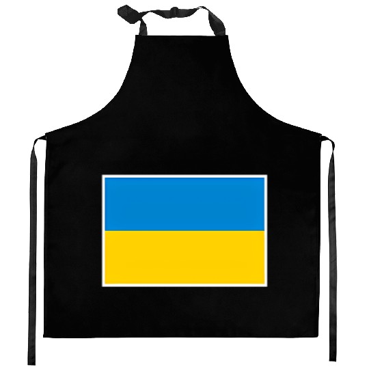 Ukraine Flag With Ukrainian National Colors Kitchen Aprons