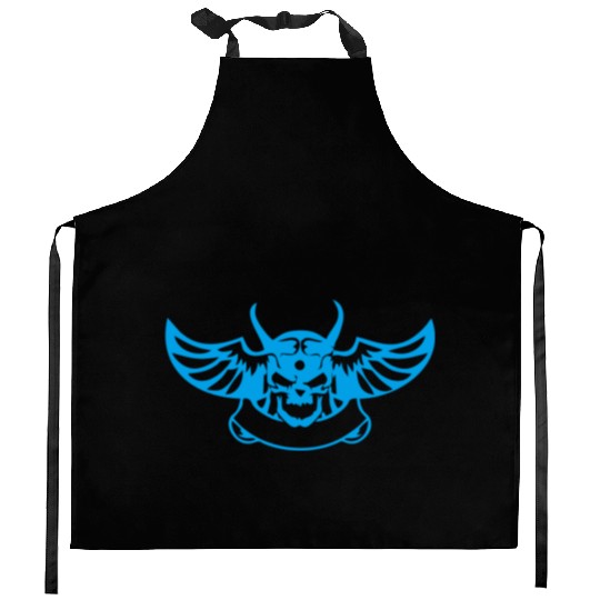 angry bird skull Kitchen Aprons