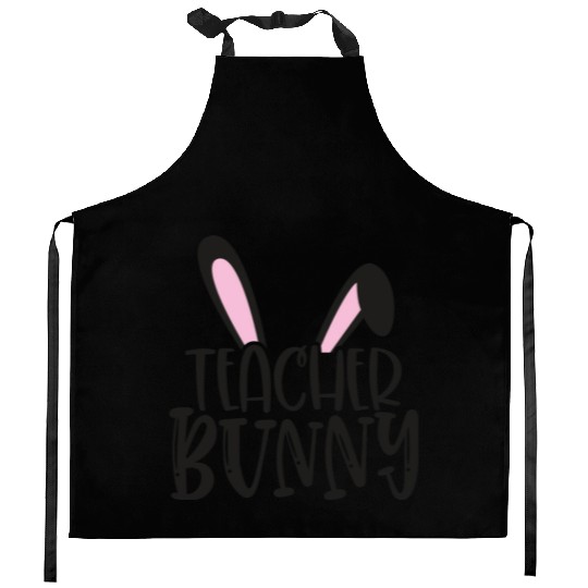 Teacher Bunny Teaching Happy Easter Kitchen Aprons