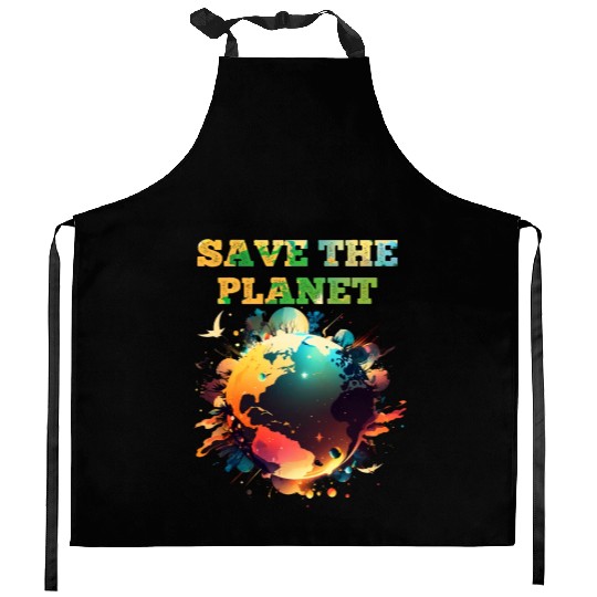 Save the Planet Climate and Nature Care Kitchen Aprons