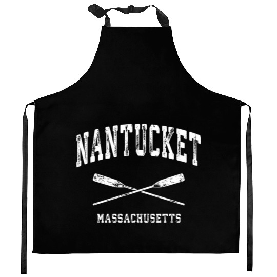Nantucket Massachusetts Nautical Crossed Oars Kitchen Aprons