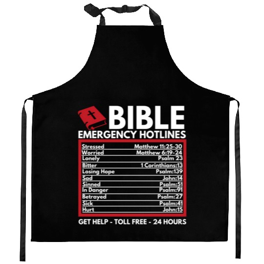 Bible Emergency Numbers Christian Bible Jesus Kitchen Aprons