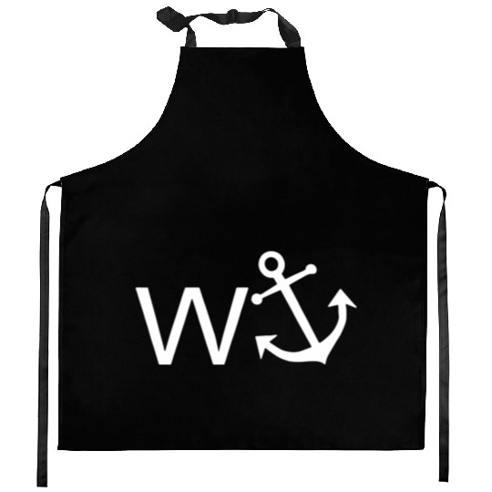 W Anchor Wanker Jerk Slang Kitchen Aprons