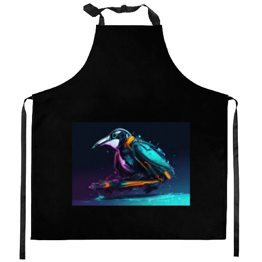 Cyber Penguin Kitchen Aprons