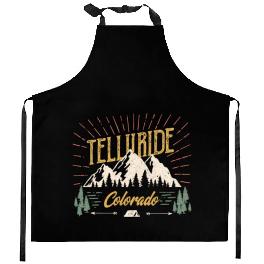 Telluride Colorado Mountain 80S Style Kitchen Aprons