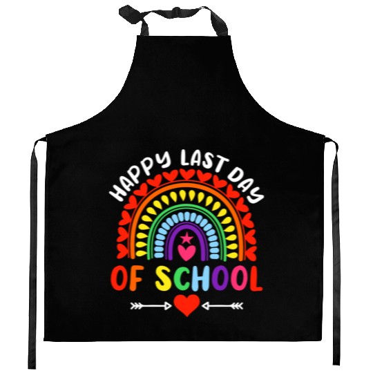 Rainbow Happy Last Day Of School Teacher Boys Kitchen Aprons