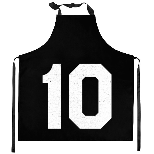 Jersey Number 10 Ten Athletic Sports Kitchen Aprons