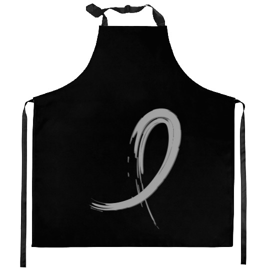 Brain Cancer Grey Graffiti Awareness Ribbon Kitchen Aprons