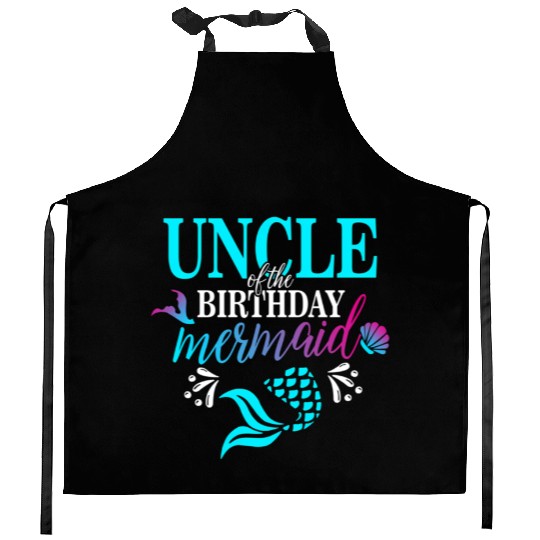 Uncle Of The Mermaid Family Kitchen Aprons