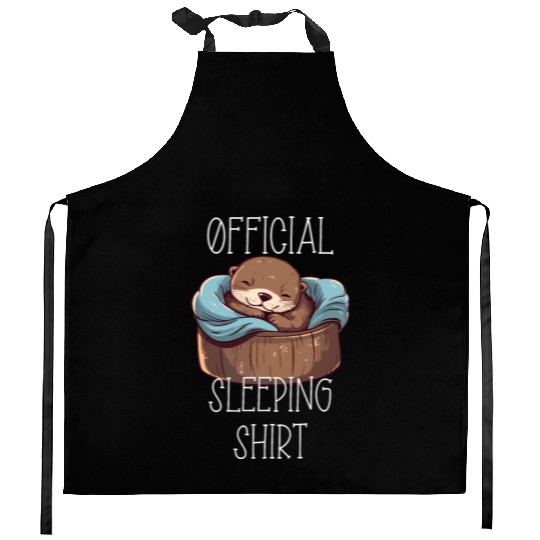 Official sleeping pajama Kitchen Aprons sea otter
