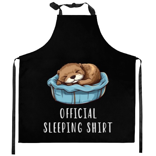 Official sleeping pajama Kitchen Aprons sea otter