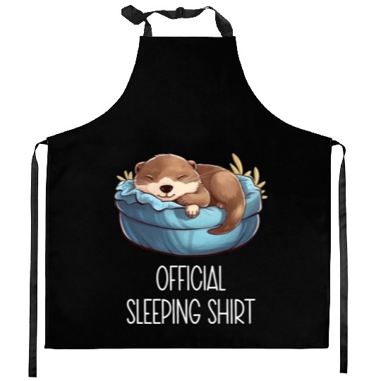 Official sleeping pajama Kitchen Aprons sea otter