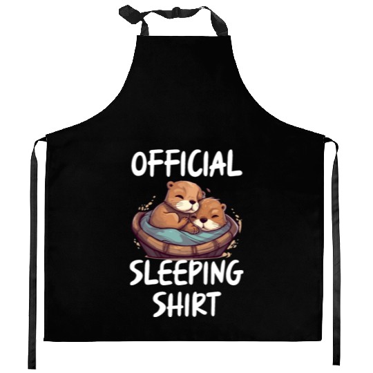 Official sleeping pajama Kitchen Aprons sea otter