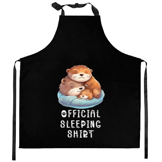 Official sleeping pajama Kitchen Aprons sea otter