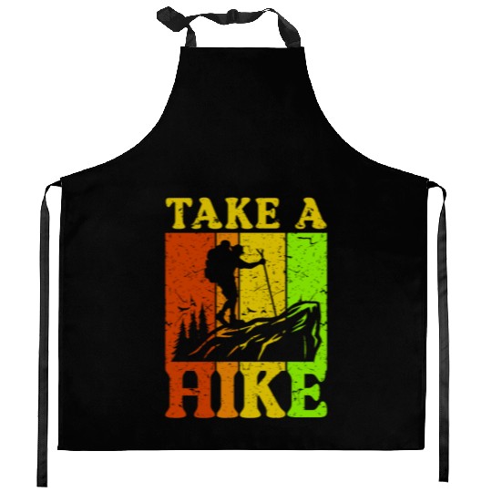 Take a Hike Wanderlust Hiker Hiking Mountains Kitchen Aprons