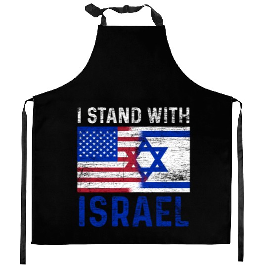 Us Flag I Stand With Israel Kitchen Aprons