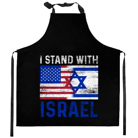 Us Flag I Stand With Israel Kitchen Aprons