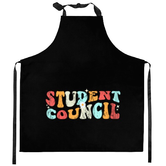 Vintage Student Council groovy retro back to schoo Kitchen Aprons
