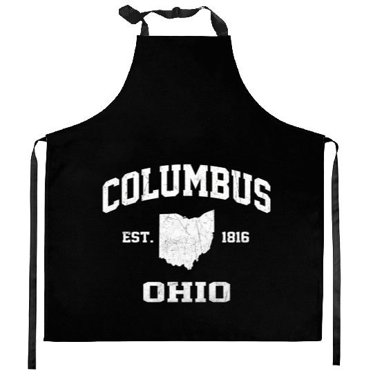 Columbus Ohio Oh State Athletic Style Kitchen Aprons