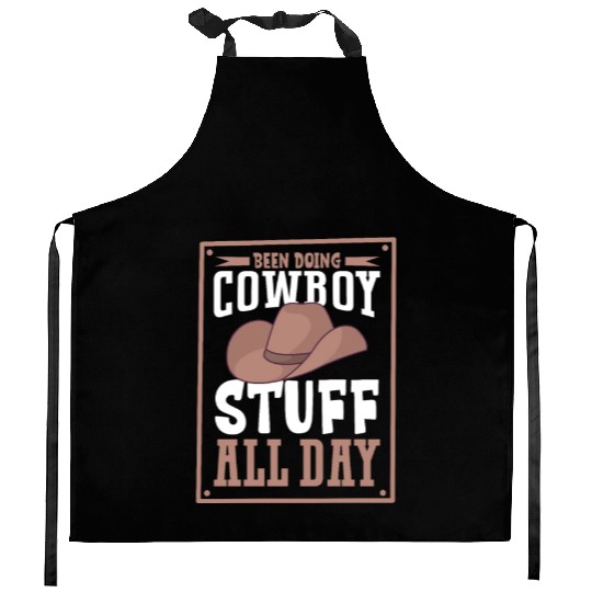 Cowboy Barn Bull Rider Rodeo Country Western Gift Kitchen Aprons
