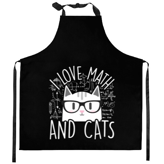 I Love Math And Cats Kitty Cat Feline Kitchen Aprons