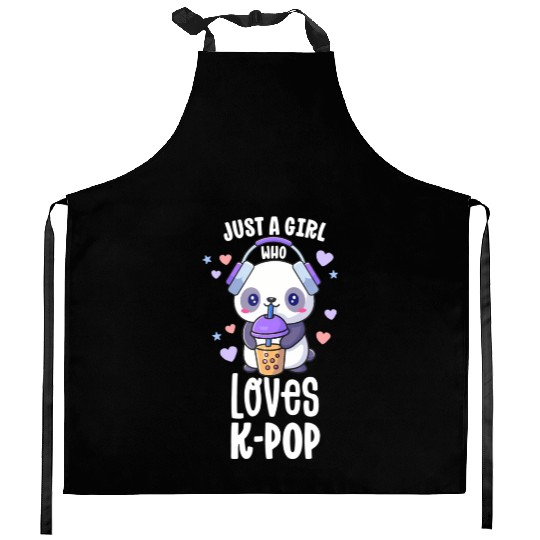 Just A Girl Who Loves K-Pop Kawaii Boba And KPop Kitchen Aprons