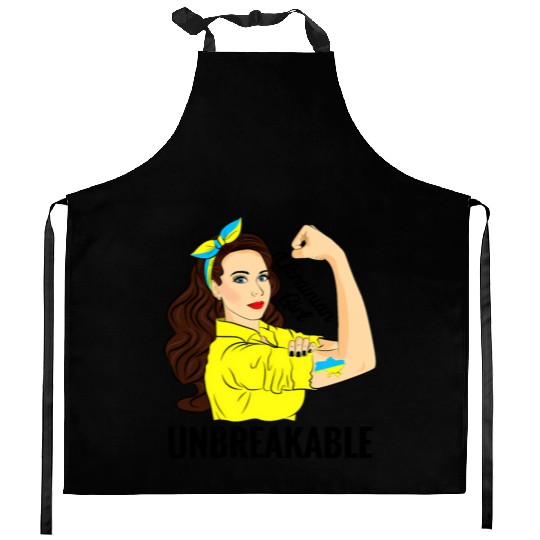 Ukrainian Unbreakable Ukraine Flag Kitchen Aprons