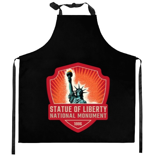 statue of liberty national monument Kitchen Aprons
