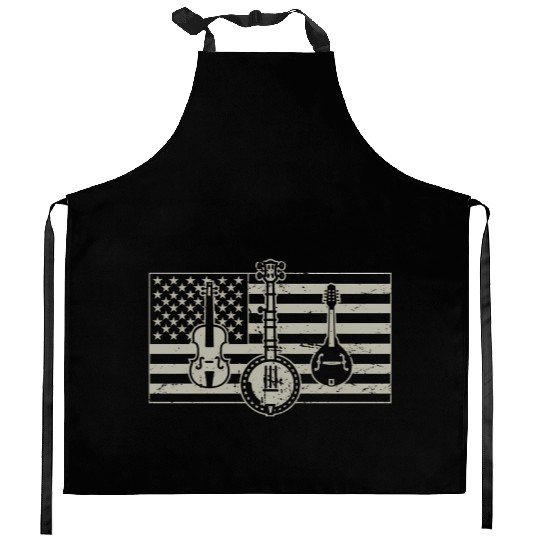 Bluegrass Bluegrass Music Guitar Banjo Kitchen Aprons