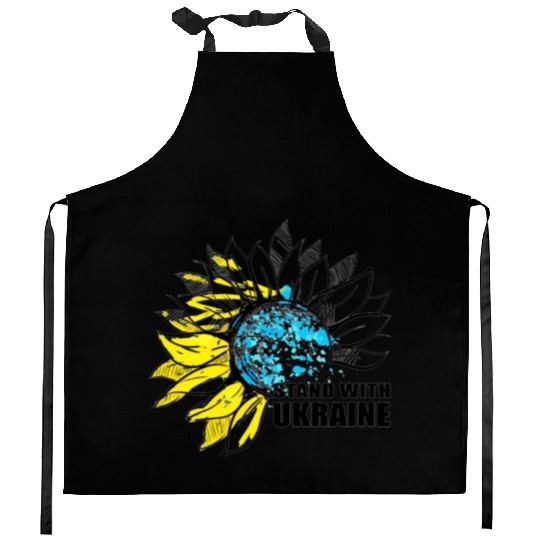 Sunflower Ukrainian Flag I Stand With Ukraine Ukra Kitchen Aprons