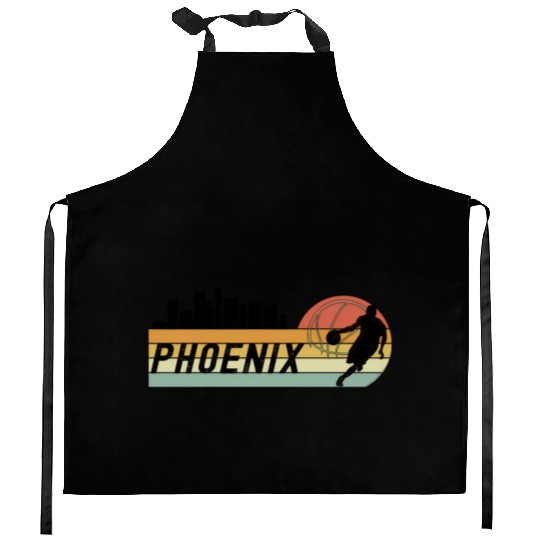 Phoenix Az Cityscape Sun Basketball Fans Kitchen Aprons