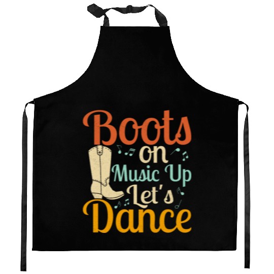 Boots On Music up Let's Dance Line Dance Country M Kitchen Aprons