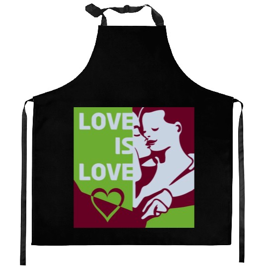 Love Is Love - Colorful Graphic Kitchen Aprons