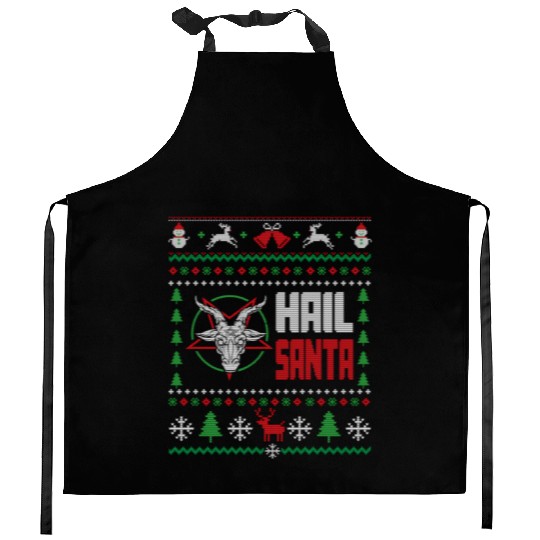 Hail Santa Ugly Kitchen Aprons