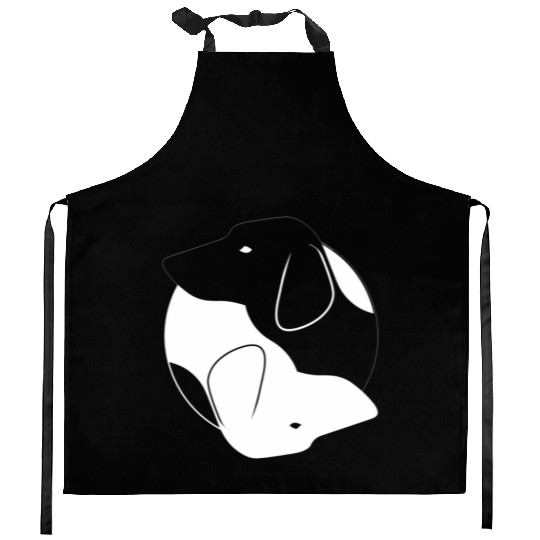 Yin Yang Dachshund Dog Symbol Zen Meditation Kitchen Aprons