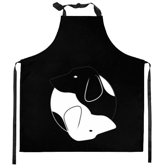 Yin Yang Dachshund Dog Symbol Zen Meditation Kitchen Aprons