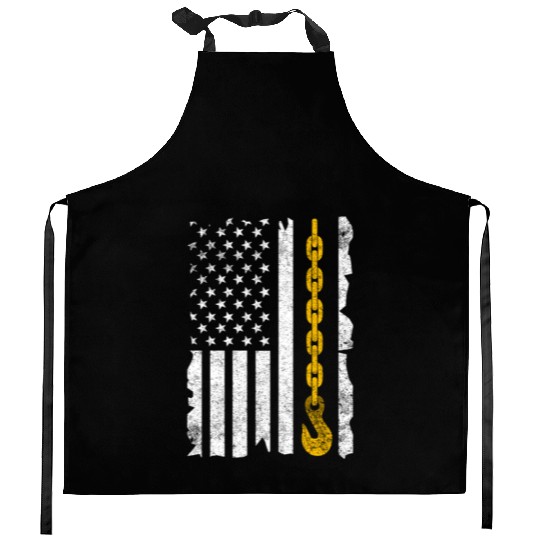 Tow Truck Us Flag Trucking Driver Kitchen Aprons