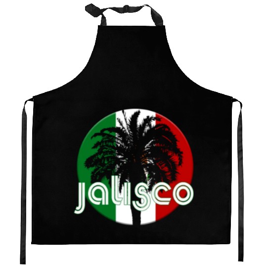 Jalisco Mexico Flag Native Palm Tree Mexican Kitchen Aprons