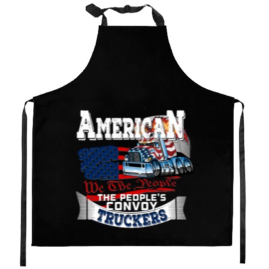 The People'S Convoy 2022 Usa Truck Driver Freedom Kitchen Aprons