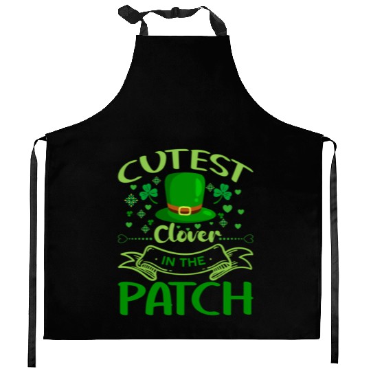 Cutest Clover In The Patch St PatricDay Kitchen Aprons