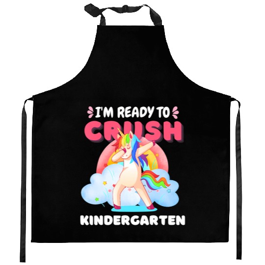 Kindergarten Unicorn Rainbow Back to School Kitchen Aprons