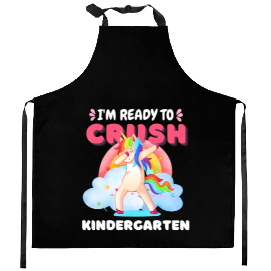 Kindergarten Unicorn Rainbow Back to School Kitchen Aprons