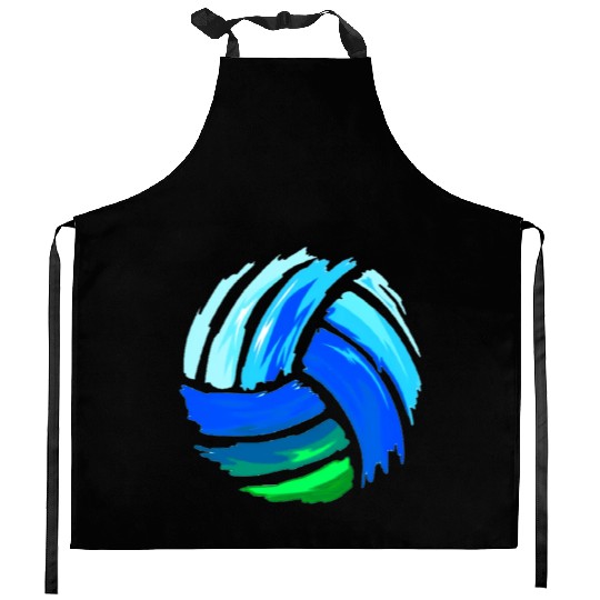 Volleyball Blue Green Best Sports N Kitchen Aprons