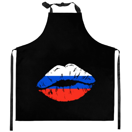 Russian Flag Lips For Russians Russia Kitchen Aprons